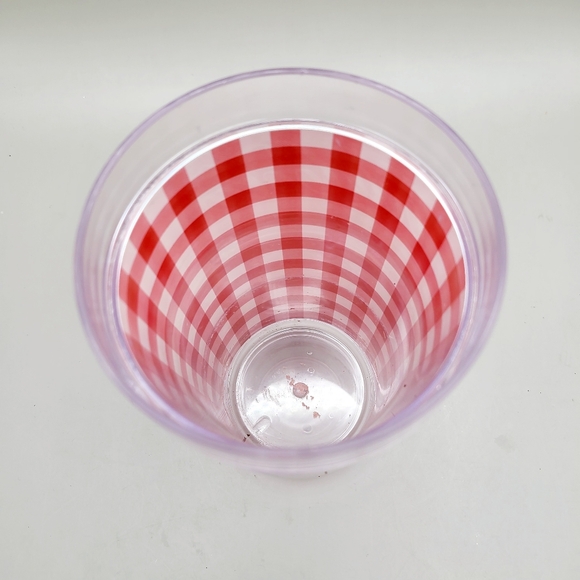 Coca-Cola Red, White & Black Checkered Glass with Ladybugs, Hard Plastic - Picture 5 of 6